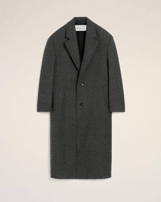 Ami Ami Paris - Long grey single breasted wool coat Grey - Size: 44 - for Men