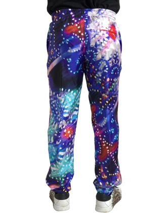 Dolce & Gabbana Mens Printed Silk Joggers Multicolor