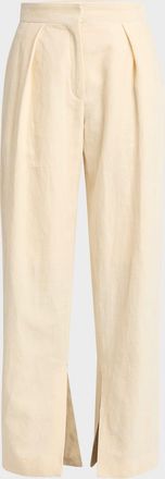Jil Sander Pleated Wide-Leg Hem-Slits Trousers