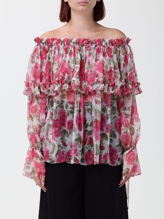 Chlo&eacute; Floral Print Pure Silk Blouse with Ruffle Details