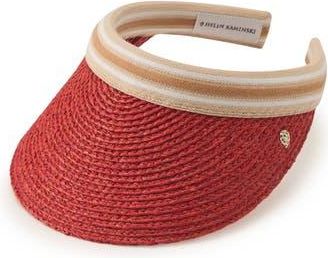 Helen Kaminski Bianca Raffia Visor in Tropical/Nougat Stripe at Nordstrom Rack