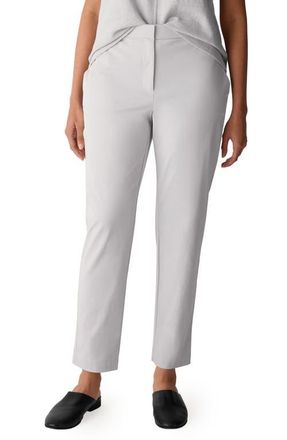 Eileen Fisher High Waist Slim Fit Ankle Pants in Chalk at Nordstrom, Size Xx-Small