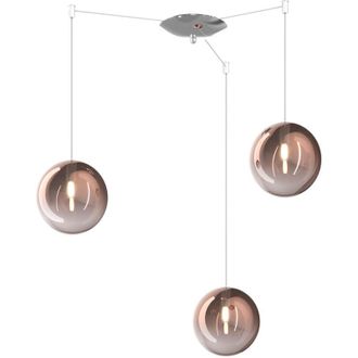 Top-Light Sospensione Contemporanea Eclipse Metallo Cromo Vetro Rame 3 Luci G9