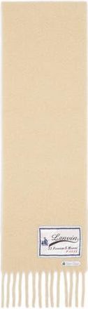 Lanvin Fringed Wool Scarf With 22 Faubourg Label in Beige at Nordstrom