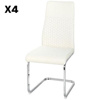 HOMCOM Sillas de comedor 45x61x98 cm crema