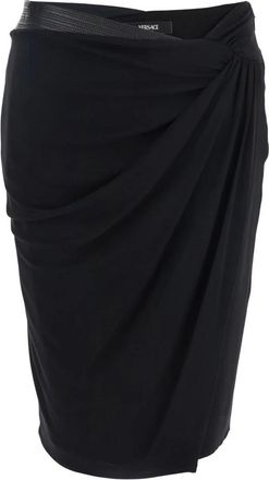 Versace Zwarte Crepe Jersey Rok - Dames - Korte rokken - Zwart - 2XS - Rokken
