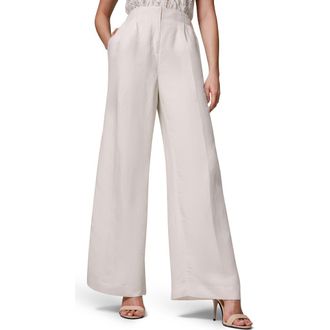 DKNY Pleated Wide Leg Pants in Cream at Nordstrom, Size 10