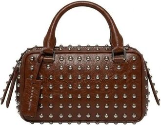 John Richmond Bauletto met Metalen Studs en Dubbele Handvatten - Dames - Handtassen - Bruin - ONE Size - Tassen