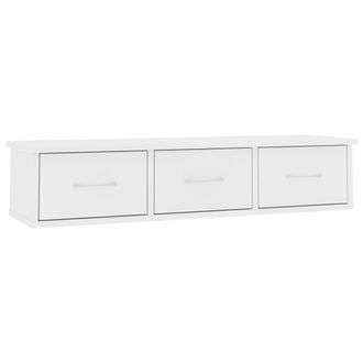 vidaXL Estante Cajones Para Pared Contrachapada Blanco 88x26x18,5 Cm Vidaxl