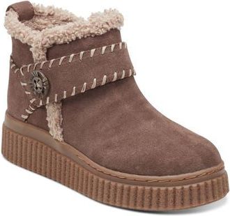 Easy Spirit Brendan Faux Fur Trim Bootie in Dark Brown at Nordstrom, Size 6.5