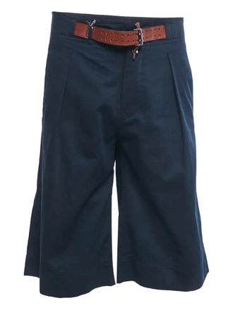 Roberto Cavalli gabardine belted shorts - Blue