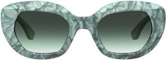 Stuart Weitzman 51mm Gradient Butterfly Sunglasses in Marble Green/Green Shaded at Nordstrom
