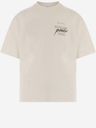 Maison Kitsun&eacute; T Shirt Maison Kitsune In Cotone Con Logo