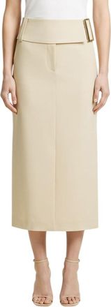 Sportmax Off White Calf Length Skirt