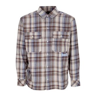 HUF Geruite Flanellen Overhemd Room - Heren - Casual Overhemden - Veelkleurig - S - Katoen - Overhemden