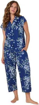 The Cats Pajamas Luxe Pima Capri Floral Set in Garden Posy at Nordstrom, Size X-Small