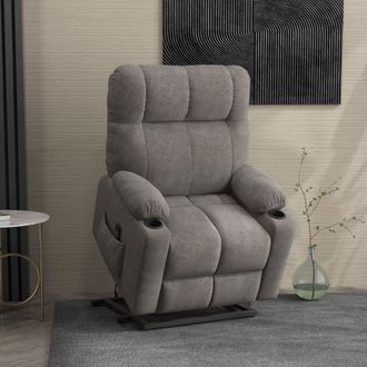 HOMCOM Riser Recliner Chair for the Elderly Heavy Duty Lift Chair w/ Remote in Grey