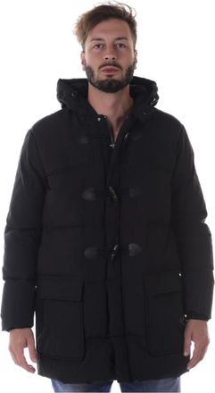 Armani Jeans Hooded Down Jacket - Heren - Gewatteerde jassen - Zwart - L - Polyester - Jassen