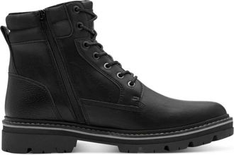 s.Oliver Casual Gesloten Enkellaarsjes - Heren - Veterlaarzen - Zwart - 44 EU - Leer - Schoenen