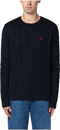 Polo Ralph Lauren Crew Neck Shirt - male - Polo Ralph Lauren - Round-neck Knitwear - Blue - 2XL - Knitwear