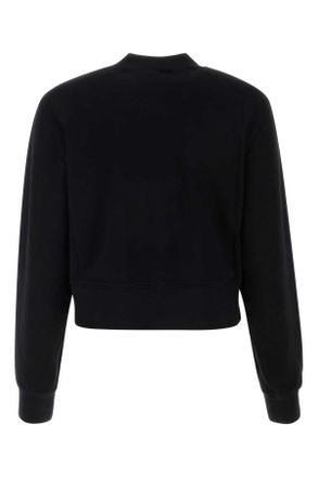 Palm Angels Womens Black Cotton Sweatshirt Blackblack Exterior: Felpe