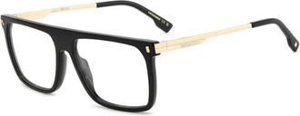 Dsquared2 Retro Stijl Bril - Heren - Brillen - Zwart - 56 MM - Accessoires