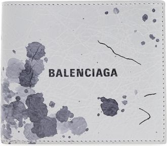 Balenciaga Leren Portemonnee met Print - Heren - Portefeuilles - Grijs - ONE Size - Leer - Accessoires