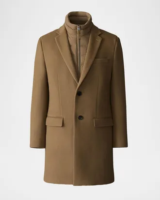 Mackage Men & apos;s Skai-SLB 3-in-1 Wool Overcoat with Removable Down Liner