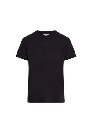 Calvin Klein Mens Classic Black T-Shirt, Crew Neck, Small Logo (UK, Alpha, L, Regular, Regular, Black)