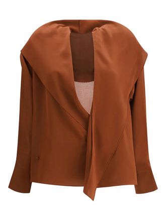 Petar Petrov hooded blouse - women - Silk - 42 - Brown