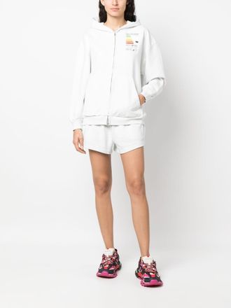 Balenciaga Flared Elasticated-Waist Cotton Shorts - White