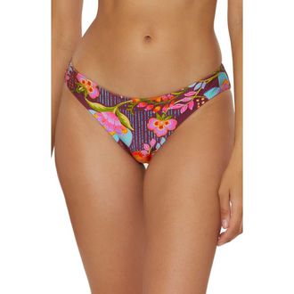 BECCA by Rebecca Virtue Portofino Hipster Bikini Bottoms in Burgundy Multi at Nordstrom Rack, Size Medium