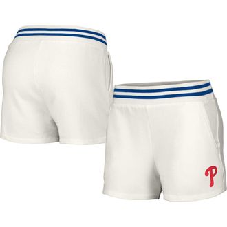 Lusso Womens Lusso White Philadelphia Phillies Maeg Tri-Blend Pocket Shorts at Nordstrom, Size X-Large