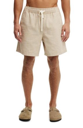 Cotton On Mens Easy Short in Sand Pinstripe at Nordstrom, Size X-Small