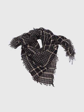Faliero Sarti Sciarpa in lana con motivo tartan e bordi sfrangiati