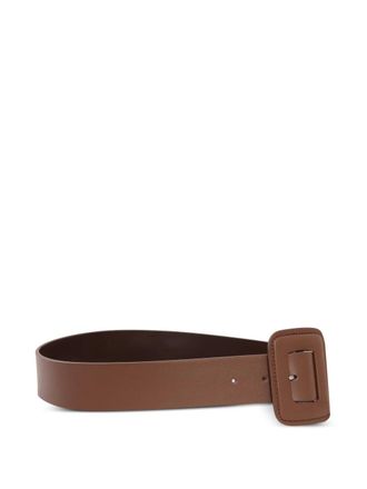 Max Mara BRIO square-buckle belt - women - Sheepskin - M - Brown