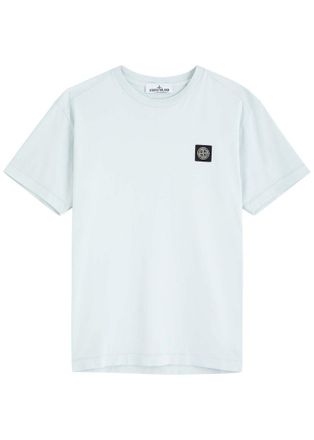 Stone Island Logo Cotton T-shirt - Blue - S