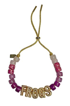 Lucky Star Womens Eye Candy Frogs Id Bracelet In Purple