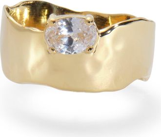 LADY GREY Cubic Zirconia Drift Ring in Gold at Nordstrom, Size 7