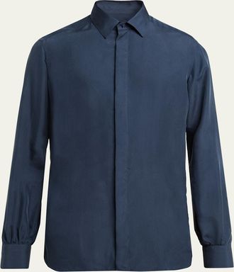 Tom Ford Mens Lyocell Enzyme-Wash Button-Down Shirt