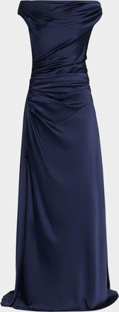 SIMKHAI Elinne Draped Off-Shoulder Column Gown