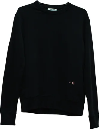 Acne Studios Faise Crewneck Sweater in Black Cotton