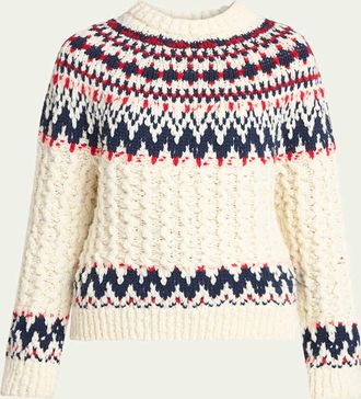 Moncler Cable-Knit Fairisle Sweater