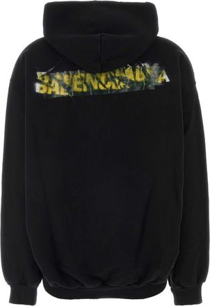 Balenciaga Womens Hoodie Sweatshirt Black Cotton Sweater