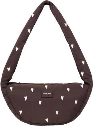Studio Noos crossbody tas Puffy Hearts Mini bruin