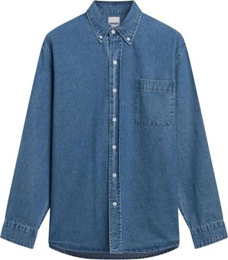 Sebago Chanbray Shirt - Heren - Spijkeroverhemden - Blauw - 3XL - Denim - Overhemden