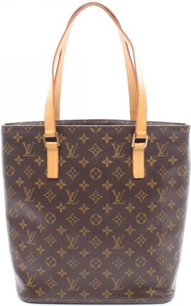 Louis Vuitton Brown Monogram Coated Canvas Leather Handbag Tote Bag (Pre-Owned)