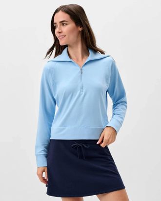 Johnnie-O Eliza Performance 1/2 Zip Pullover In Gulf Blue