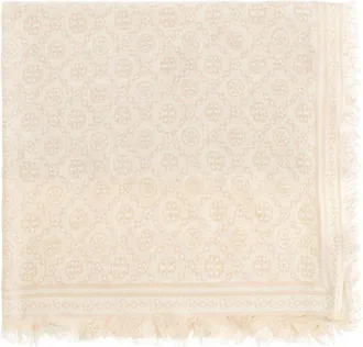 Tory Burch Tory Burch monogram sjaal van wol en zijde