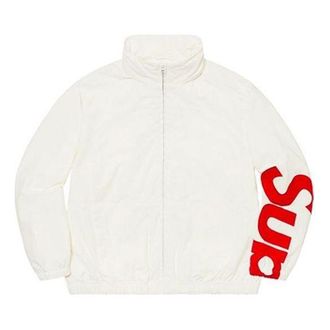 SUPREME Spellout Track Jacket White Red SUP-SS21-407